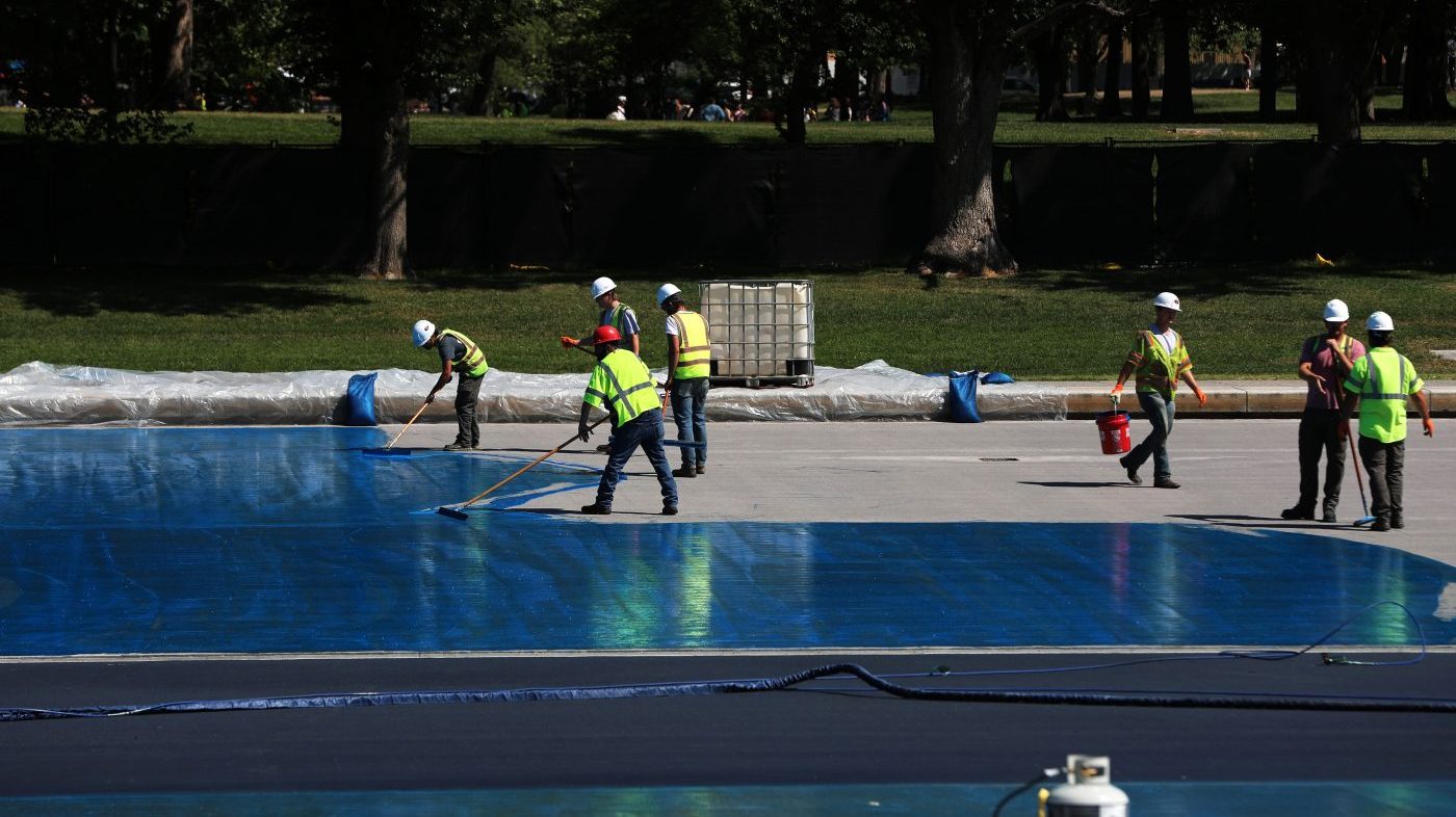 Lawsuit Challenges Trump's Blue Paint on National Mall Reflecting Pool