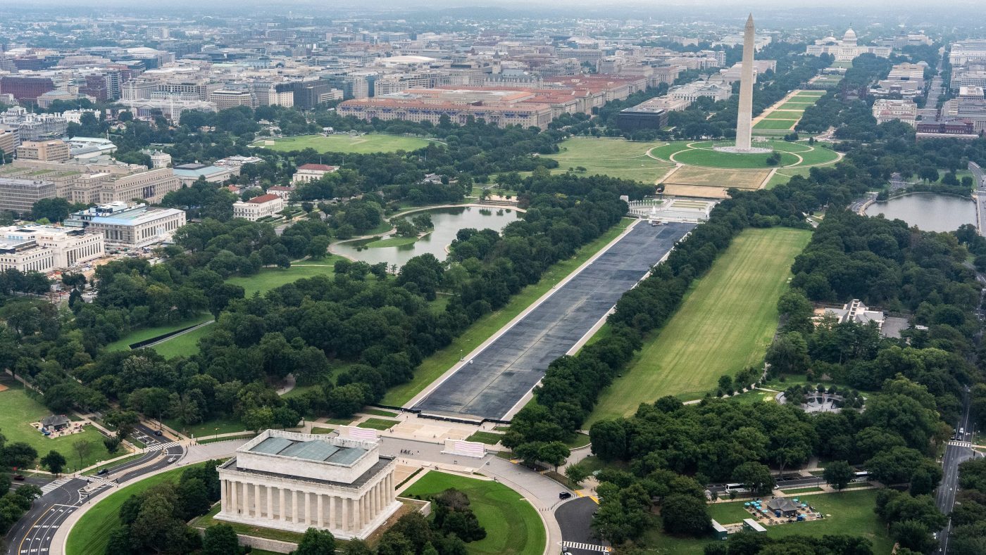 Trump Claims Reflecting Pool Nearly Repaired, Blames Vandals Again