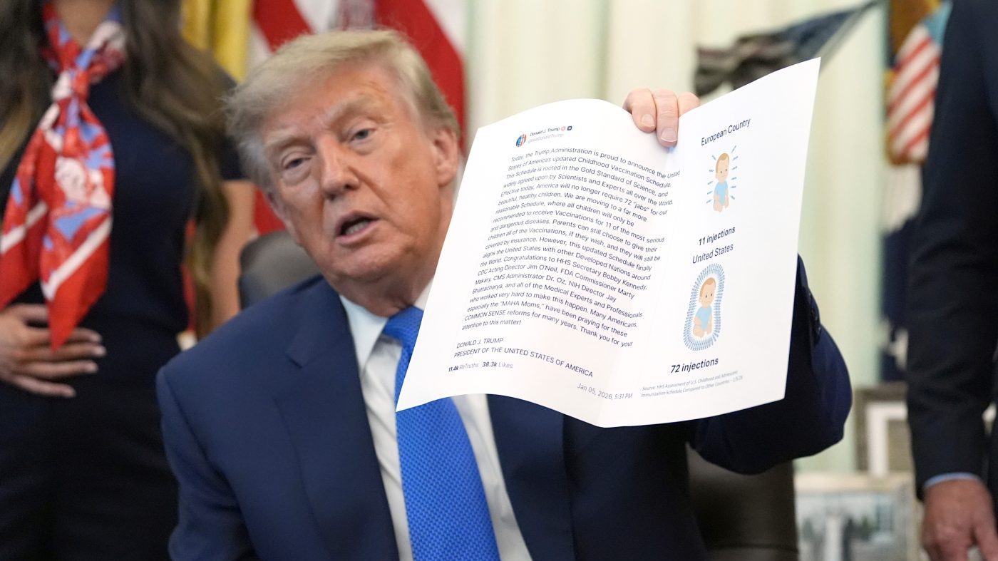 Trump order breaks up MMR vaccine, slashes childhood shot list