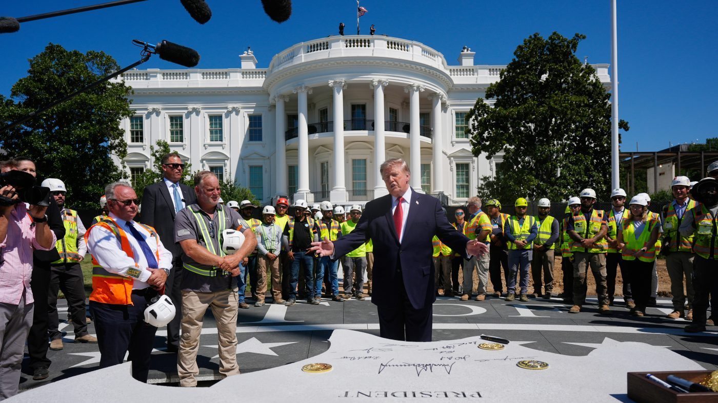 Trump touts White House upgrades, from granite helipad to new ballroom